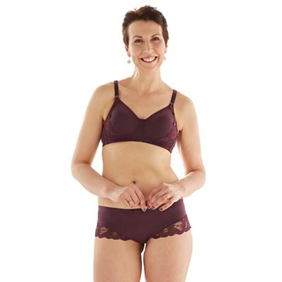 Spirit Post Surgery Purple comfort floss lace sling padded non-wired mastectomy bra